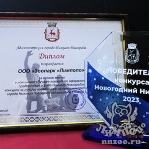 Зоопарк «Лимпопо» стал победителем конкурса на лучшее праздничное оформление «Новогодний Нижний -2023»